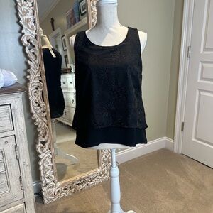 Chico's Elegant Black Layered Tank Top